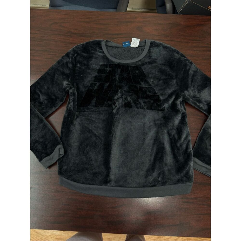 Star Wars Black Long Sleeve Plush Sleep Top Size Medium